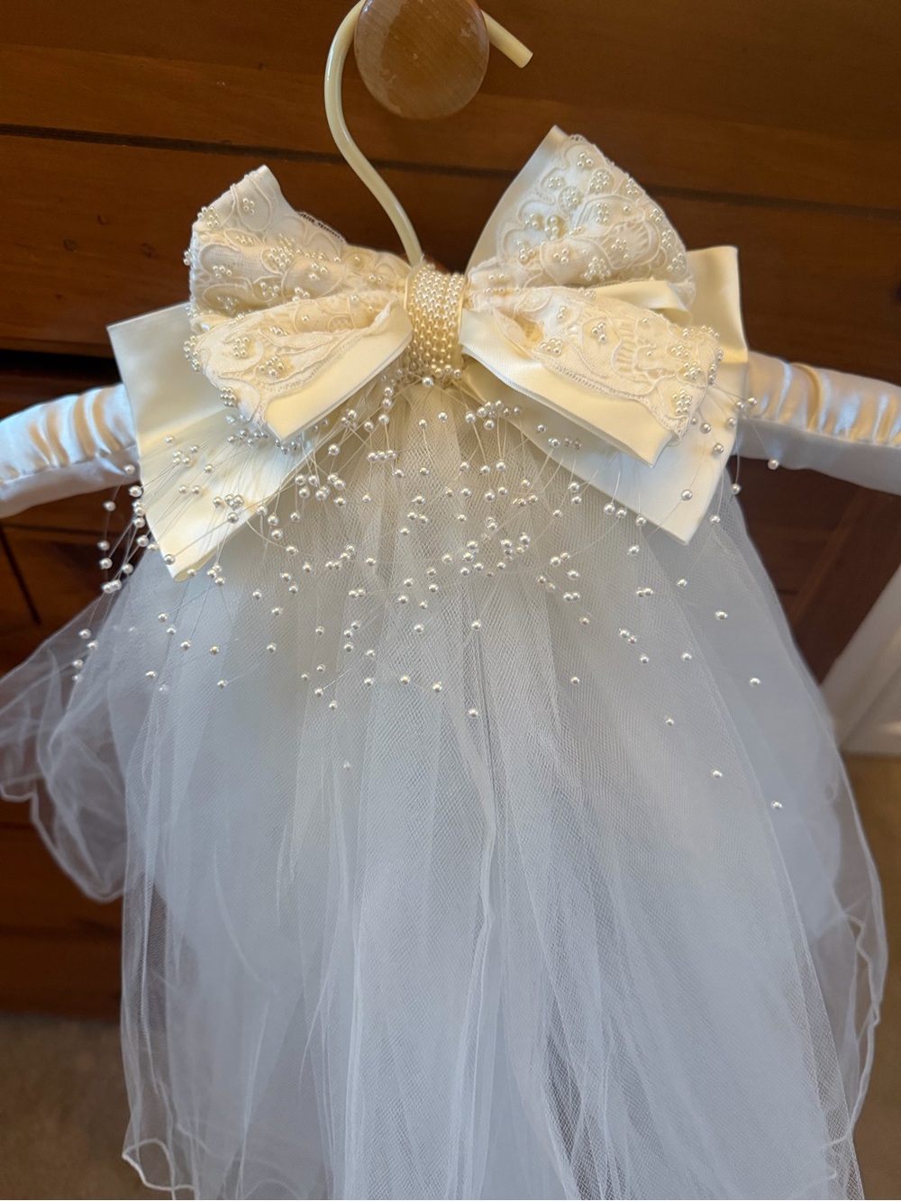 Ivory Pearl Tulle 90 inch Veil